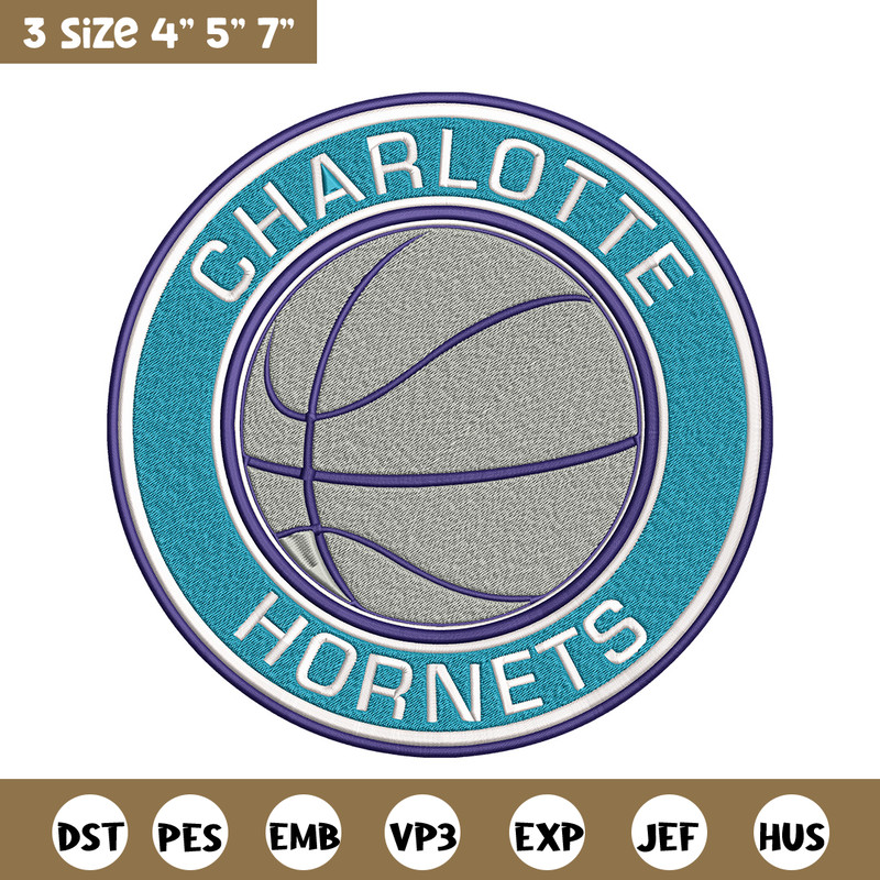 Charlotte Hornets Logo embroidery design, NBA embroidery, Sport embroidery, Embroidery design, Logo sport embroidery..jpg