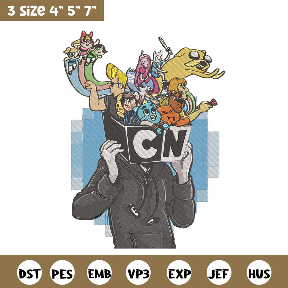 CN character Embroidery Design, CN cartoon Embroidery, Embroidery File, Anime Embroidery, Anime shirt, Digital download.jpg