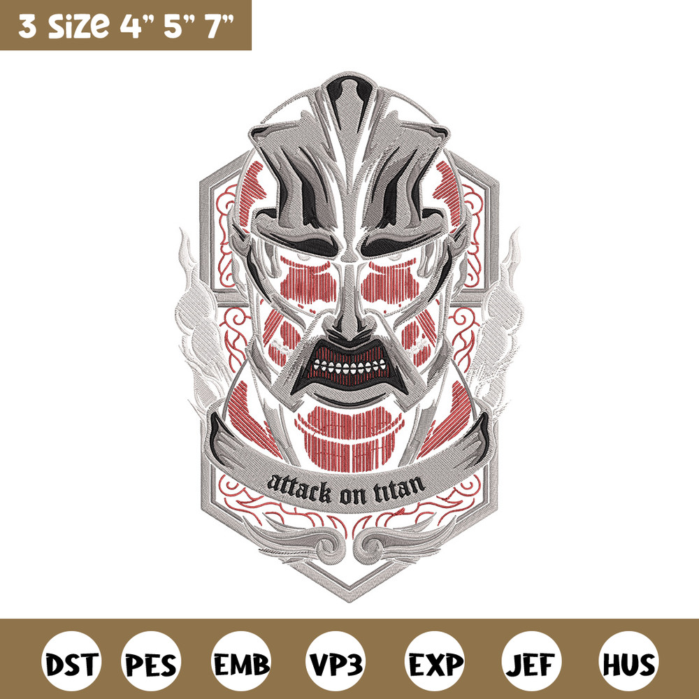 Colossal poster Embroidery Design, Aot Embroidery, Embroidery File, Anime Embroidery, Anime shirt, Digital download.jpg