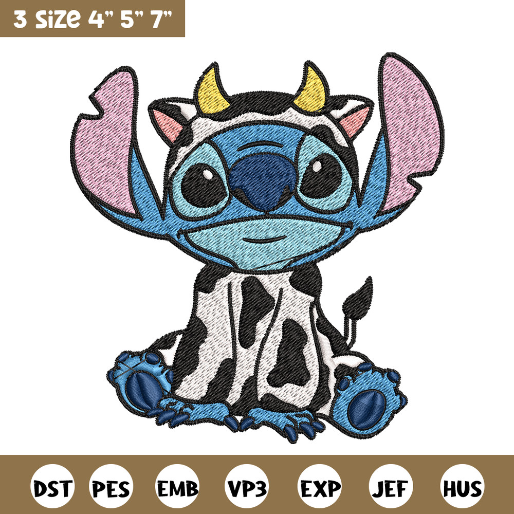 Cow Stitch Embroidery design, Cow Stitch Embroidery, cartoon design, Embroidery File, cartoon shirt, Digital download..jpg