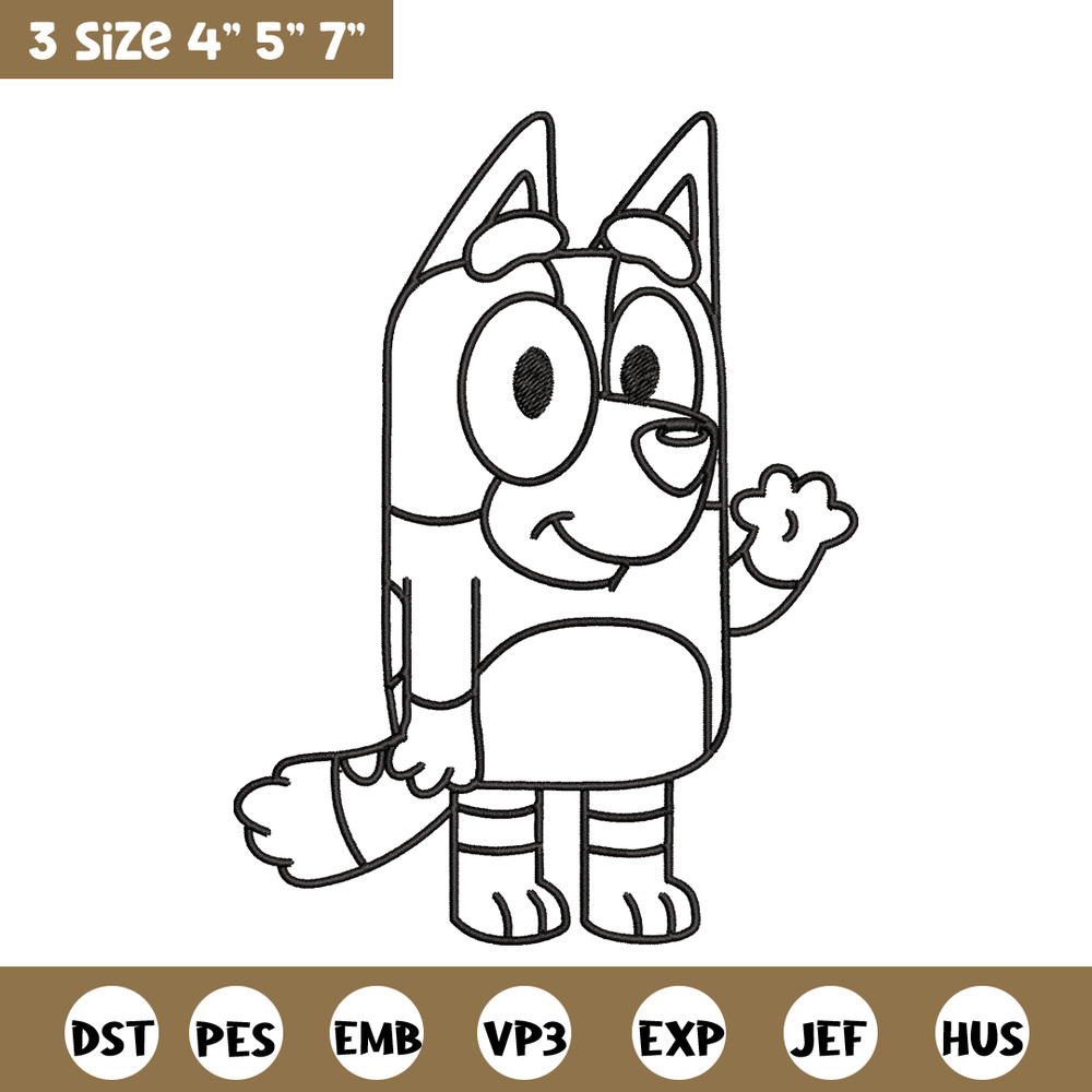 Dad Bluey Coloring Pages Embroidery, Bluey Embroidery, Embroidery File, cartoon design, cartoon shirt, Digital download..jpg