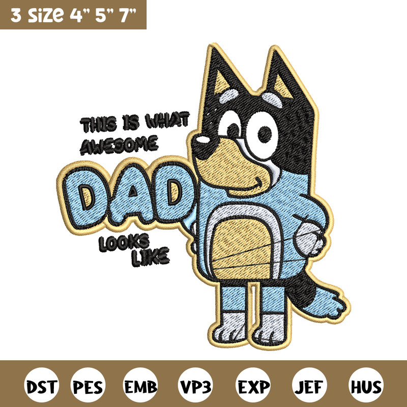 Dad bluey Embroidery, bluey Embroidery, Embroidery File, cartoon shirt, cartoon design, logo shirt, Digital download..jpg