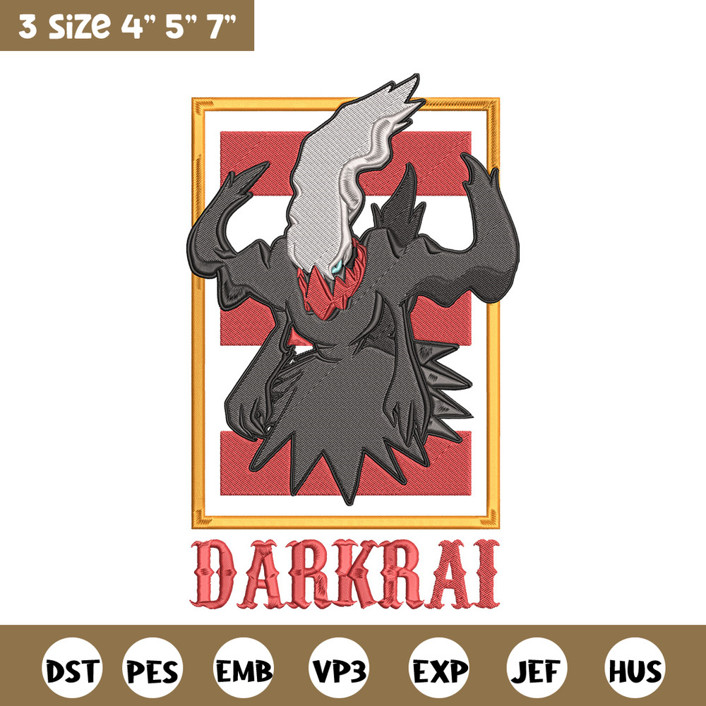 Darkrai poster Embroidery Design, Pokemon Embroidery, Embroidery File, Anime Embroidery, Anime shirt, Digital download.jpg