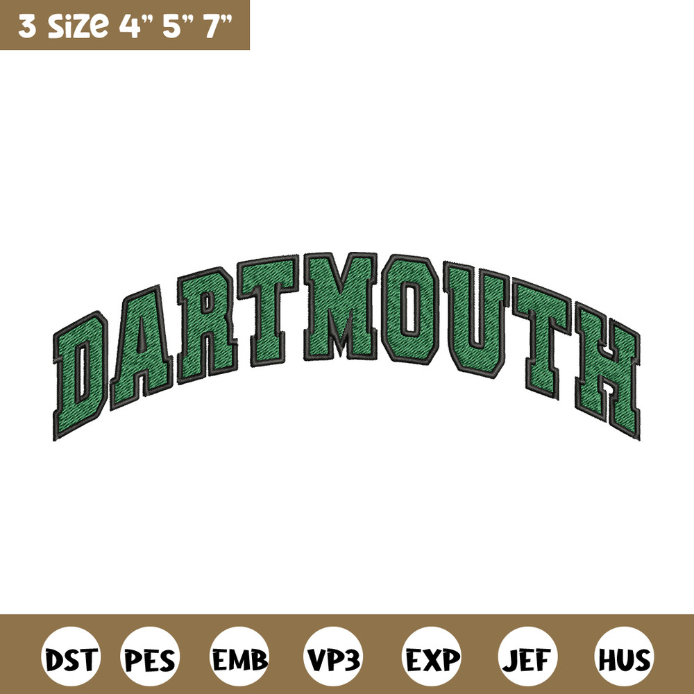 Dartmouth logo embroidery design, Baseball embroidery, Sport embroidery, logo sport embroidery, Embroidery design.jpg