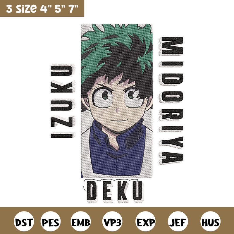 Deku poster Embroidery Design, Mha Embroidery, Embroidery File, Anime Embroidery, Anime shirt, Digital download.jpg