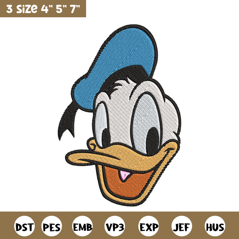 Donald Duck Embroidery Design, Disney Embroidery, Embroidery design, cartoon shirt, Embroidery File, Digital download..jpg