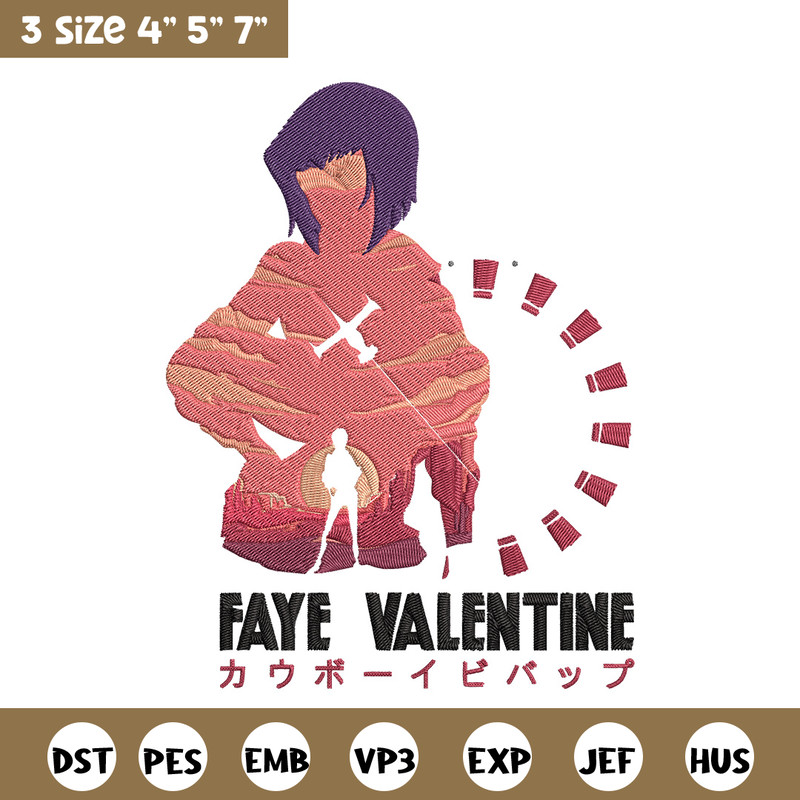 Faye Valentine Embroidery Design, Cowboy bebop Embroidery, Embroidery File,Anime Embroidery,Anime shirt,Digital download.jpg