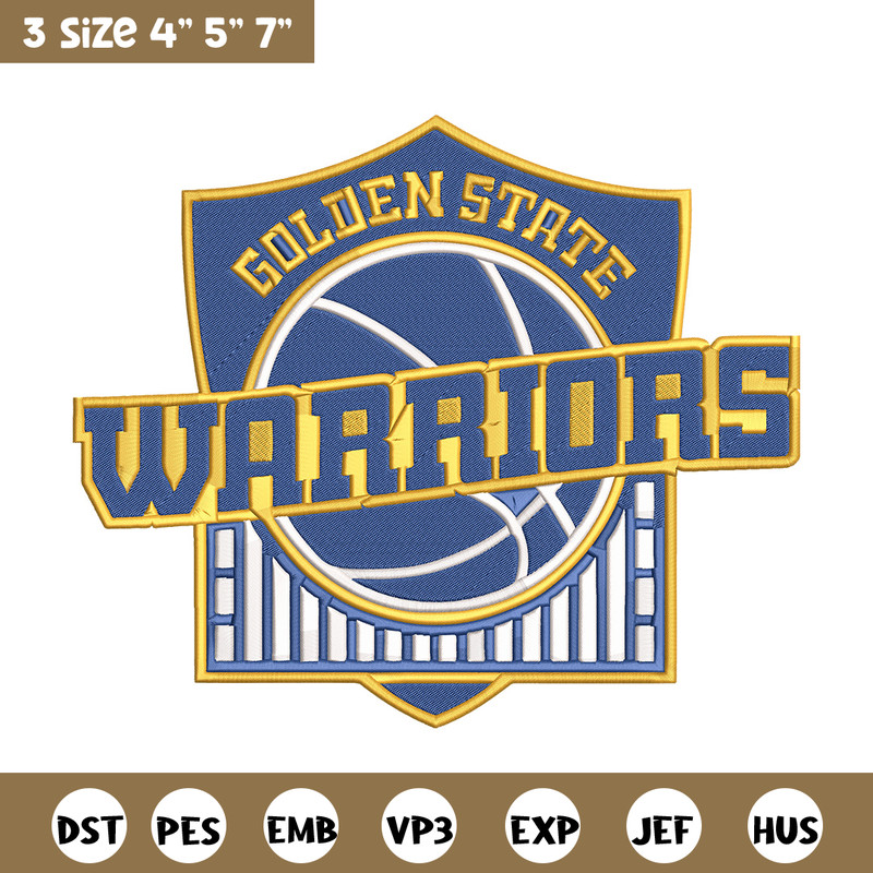 Golden State Warriors logo embroidery design, NBA embroidery,Sport embroidery, Embroidery design,Logo sport embroidery.jpg