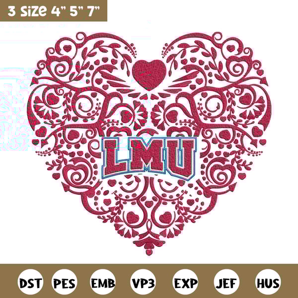 Loyola Marymount heart embroidery design, NCAA embroidery, Sport embroidery, Embroidery design, Logo sport embroidery.jpg