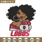 New Mexico Lobos Girl embroidery design, NCAA embroidery, Embroidery design, Logo sport embroidery, Sport embroidery.jpg