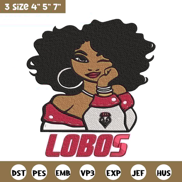 New Mexico Lobos Girl embroidery design, NCAA embroidery, Embroidery design, Logo sport embroidery, Sport embroidery.jpg