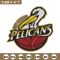Orleans Pelicans design embroidery design, NBA embroidery, Sport embroidery, Embroidery design, Logo sport embroidery..jpg