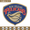 Orleans Pelicans design embroidery design, NBA embroidery, Sport embroidery, Embroidery design, Logo sport embroidery.jpg