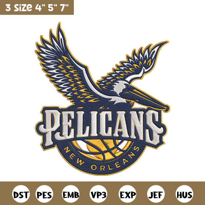 Orleans Pelicans design embroidery design, NBA embroidery, Sport embroidery,Embroidery design, Logo sport embroidery.jpg