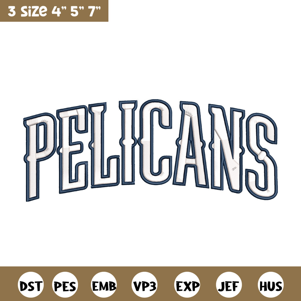 Orleans Pelicans logo embroidery design, NBA embroidery, Sport embroidery,Embroidery design, Logo sport embroidery..jpg