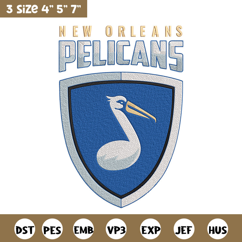 Orleans Pelicans logo embroidery design, NBA embroidery, Sport embroidery,Embroidery design, Logo sport embroidery.jpg