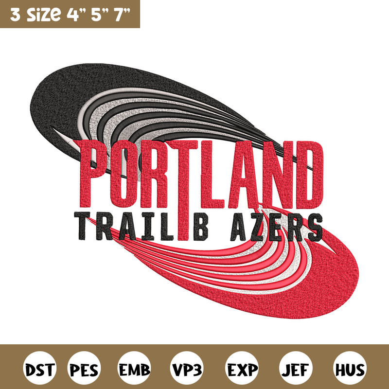 Portland Trail Blazers no 1 embroidery design,NBA embroidery, Sport embroidery,Embroidery design,Logo sport embroidery..jpg
