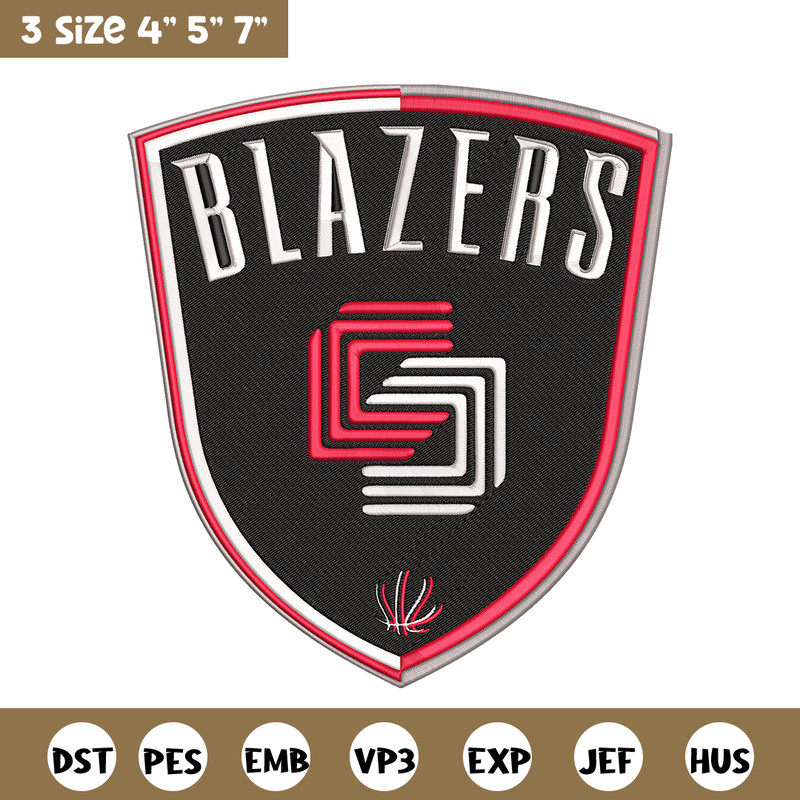 Portland Trail Blazers no 1 embroidery design,NBA embroidery,Sport embroidery,Embroidery design, Logo sport embroidery.jpg