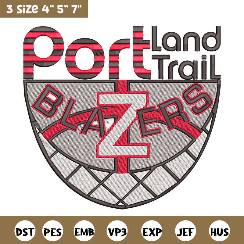 Portland Trail Blazers no 1 embroidery design,NBA embroidery,Sport embroidery,Embroidery design,Logo sport embroidery.jpg