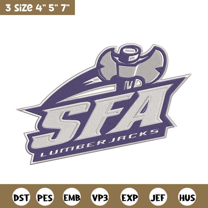 Stephen F. Austin logo embroidery design, NCAA embroidery, Sport embroidery, Embroidery design, Logo sport embroidery.jpg