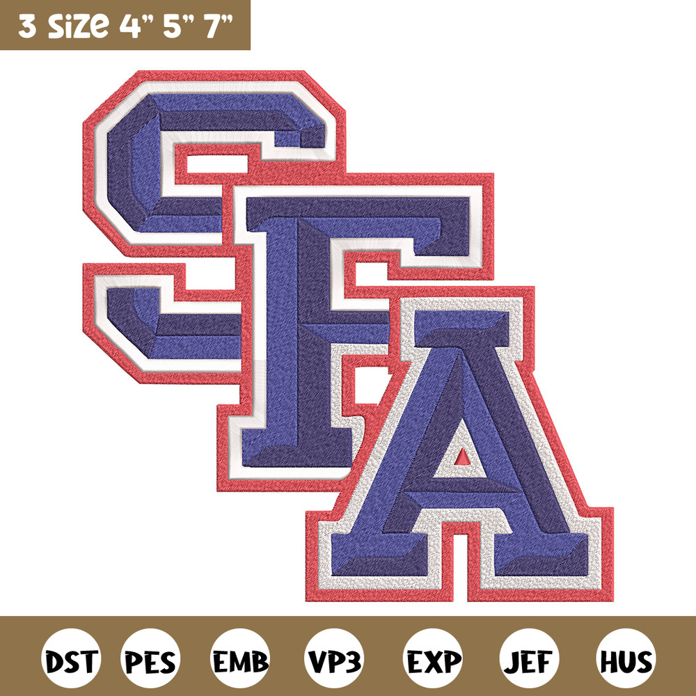 Stephen F. Austin logo embroidery design, NCAA embroidery,Embroidery design,Logo sport embroidery,Sport embroidery.jpg
