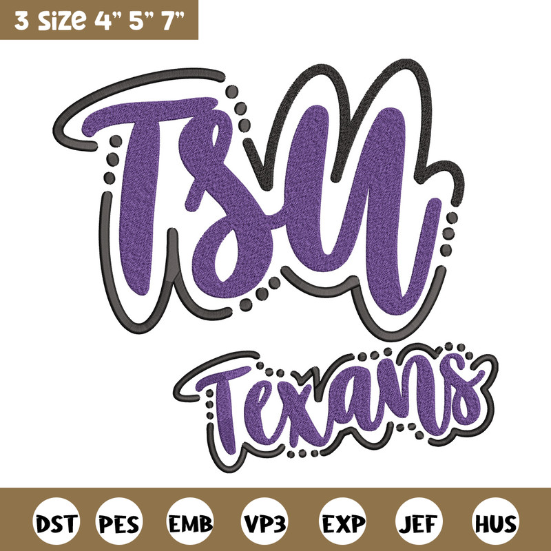 Texas State Logo embroidery design, NCAA embroidery, Sport embroidery, logo sport embroidery,Embroidery design..jpg