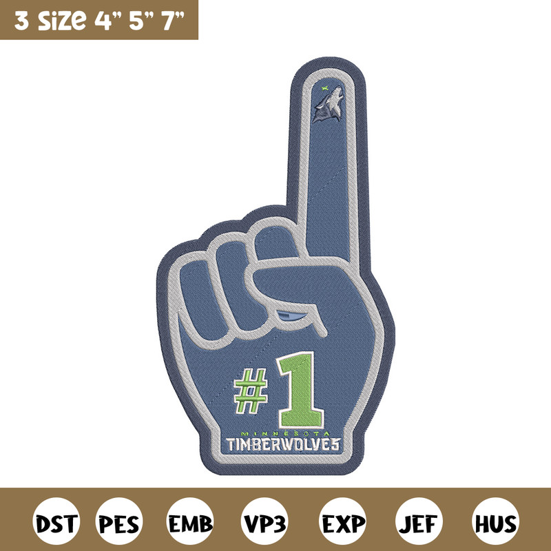 Timberwolves no 1 embroidery design, NBA embroidery, Sport embroidery, Embroidery design,Logo sport embroidery.jpg