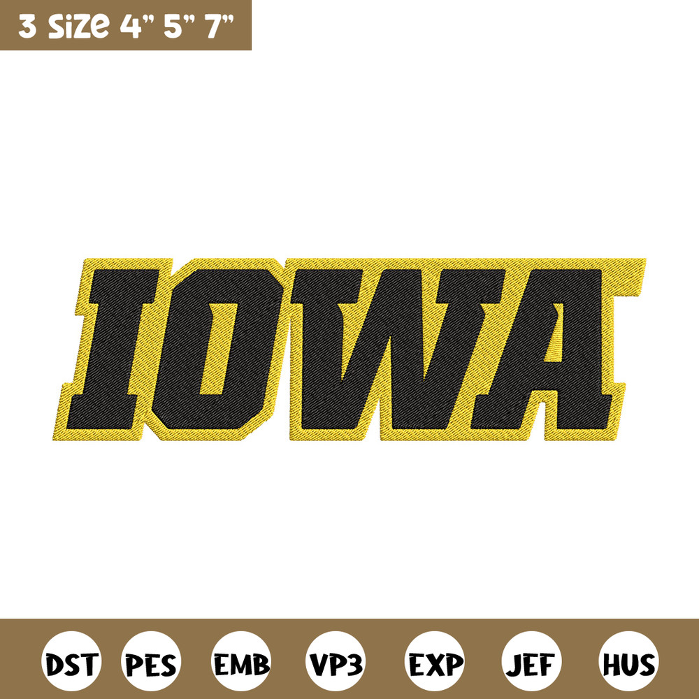 University of Iowa logo embroidery design, NCAA embroidery, Embroidery design,Logo sport embroidery,Sport embroidery.jpg