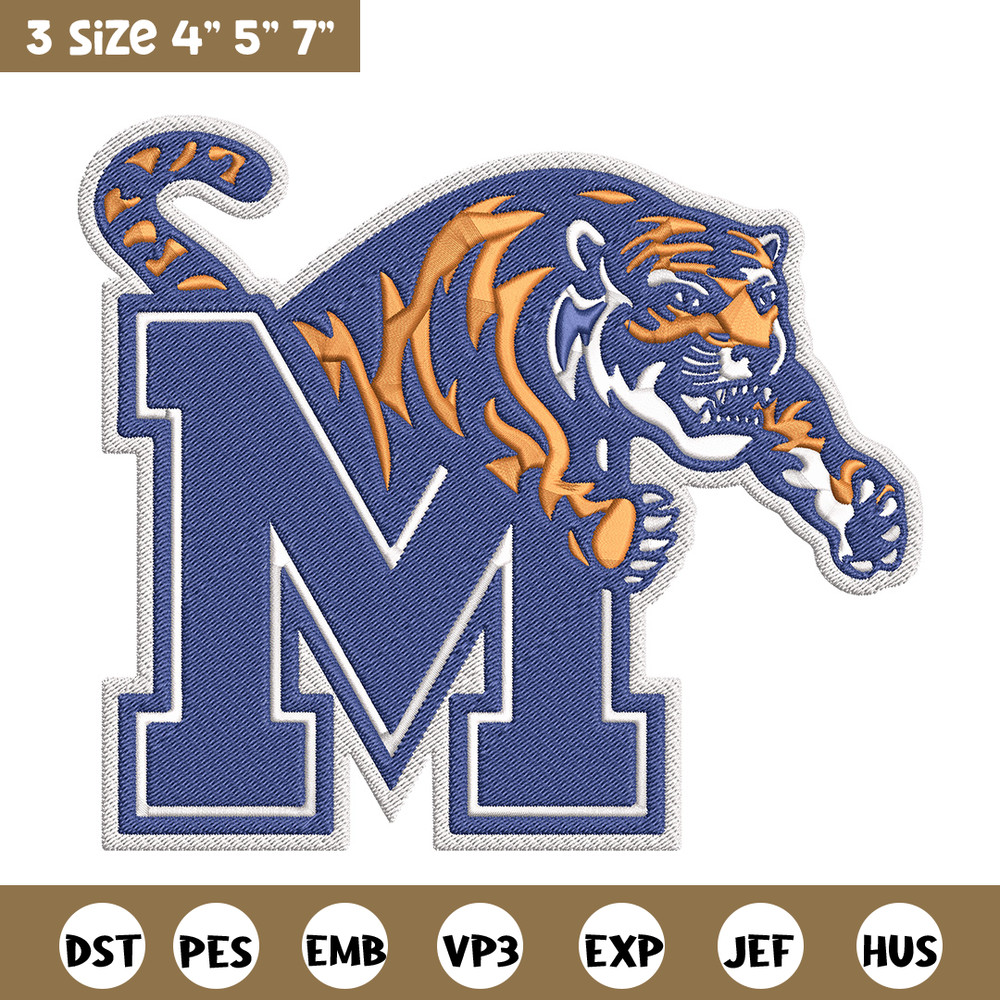 University of Memphis logo embroidery design, NCAA embroidery, Sport embroidery,Logo sport embroidery,Embroidery design.jpg