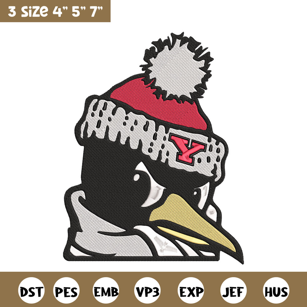 Youngstown State Penguins embroidery design, NCAA embroidery, Sport embroidery,Logo sport embroidery,Embroidery design.jpg