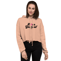 Specially Designed Women's Comfortable Crop Hoodie with Love Yourself Written