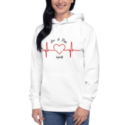 Comfortable and Stylish Design with Heart Rhythm Graphic Printed Love Pride and Infinity Written Unisex Hoodie