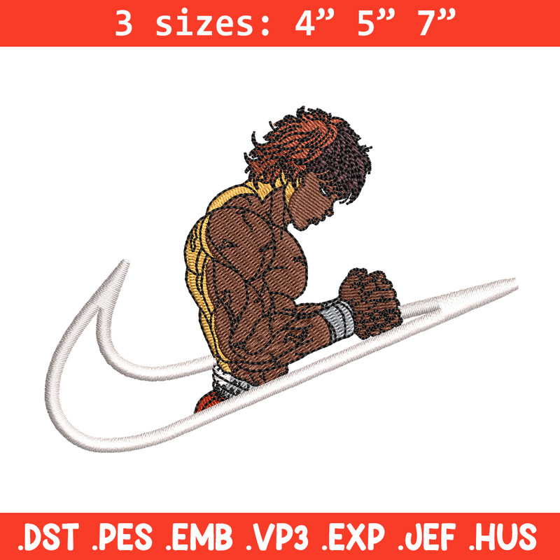 Baki Hanma embroidery design, Baki embroidery, Nike design, anime design, embroidery file, anime shirt, Digital download.jpg