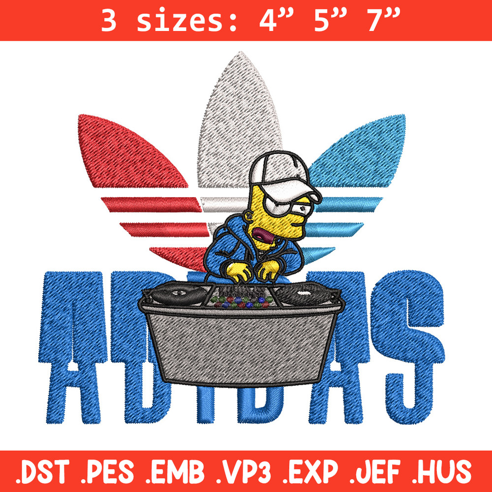 Bart dj adidas Embroidery Design, Adidas Embroidery, Brand Embroidery, Embroidery File, Logo shirt, Digital download.jpg