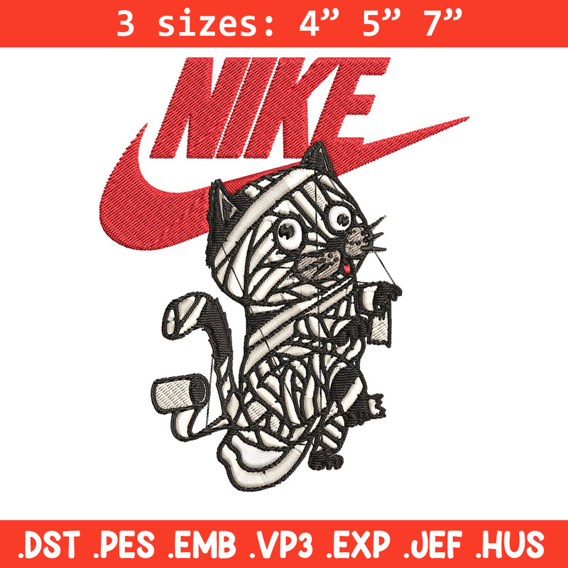 Cat Mummy Nike Embroidery design, Cat Mummy Nike Embroidery, Nike design, Embroidery file, Instant download..jpg