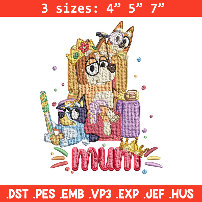 Chilli Heeler Embroidery, Bluey Mum cartoon Embroidery, Embroidery File, cartoon design, cartoon shirt, Digital download.jpg