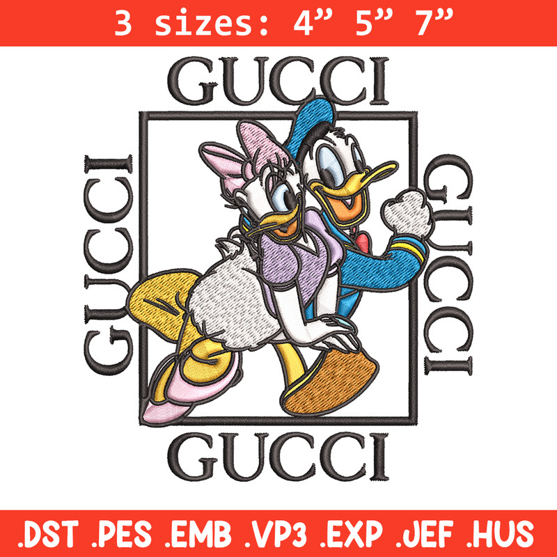 Daisy And Donald Duck Gucci Embroidery design, Disney Embroidery, cartoon design, Embroidery File, Digital download..jpg