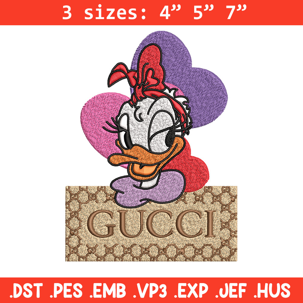 Daisy Donald Duck Gucci Embroidery design, Disney cartoon Embroidery, cartoon design, Embroidery File, Digital download.jpg