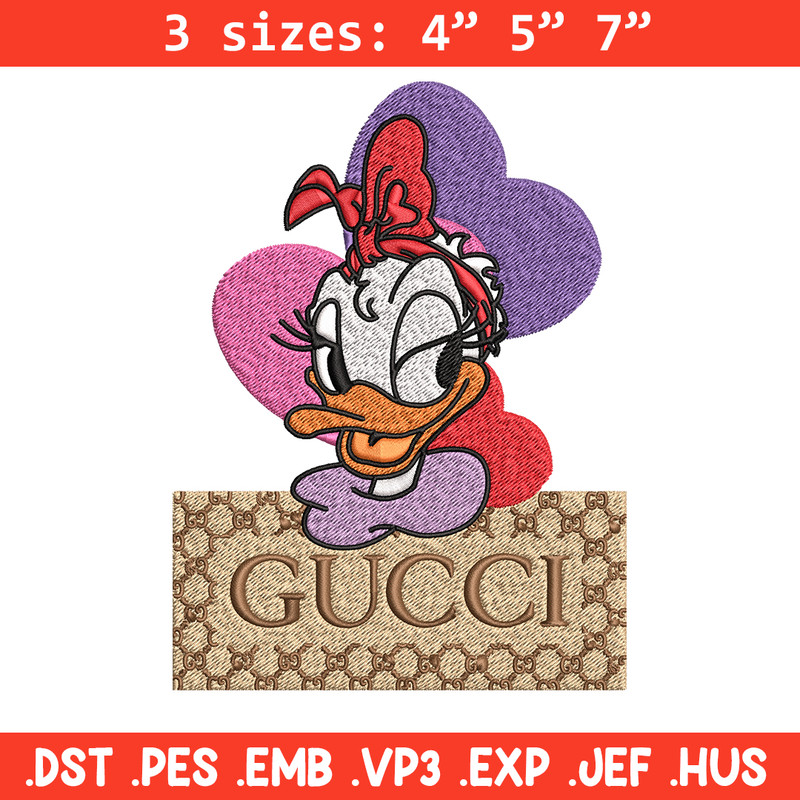 Daisy Donald Duck Gucci Embroidery design, Disney cartoon Embroidery, cartoon design, Embroidery File, Digital download.jpg