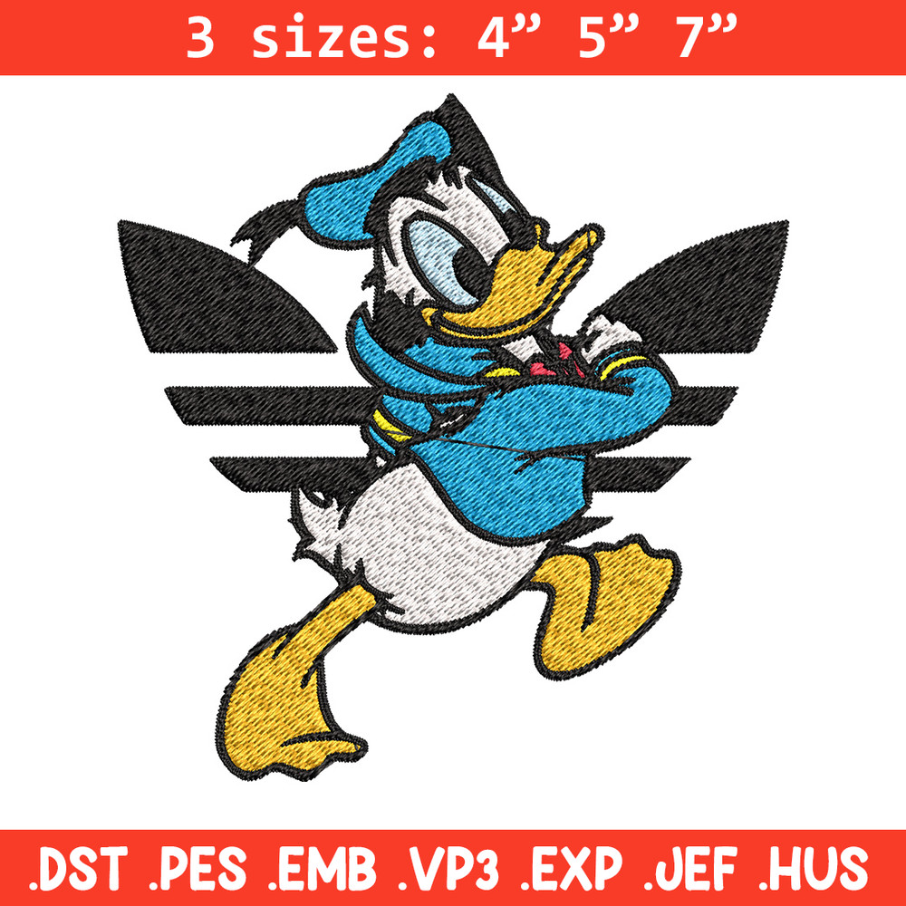 Duck cartoon adidas Embroidery Design, Adidas Embroidery, Brand Embroidery, Embroidery File, Logo shirt,Digital download.jpg