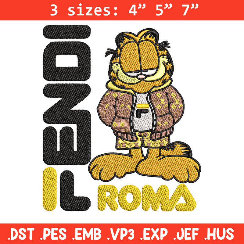 Garfield Fendi Embroidery design, Garfield Fendi cartoon Embroidery, cartoon design, Embroidery File, Instant download..jpg