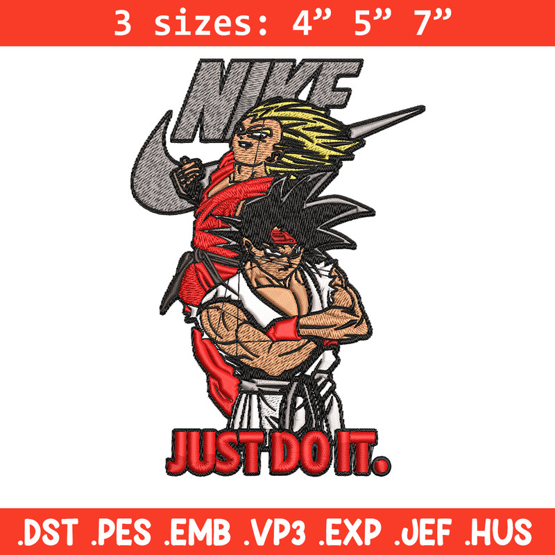 Goku and Vegeta Nike Embroidery design, Dragon ball Embroidery, Nike design, Embroidery file, Instant download..jpg