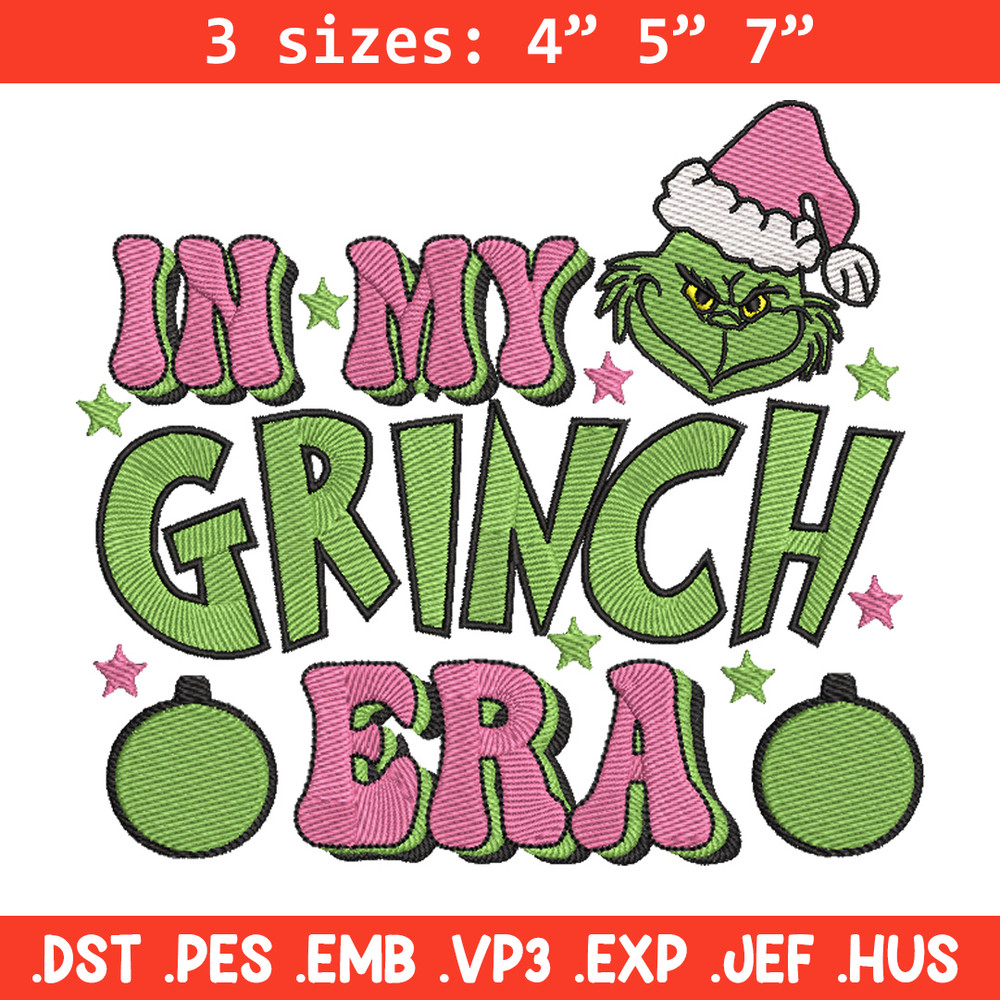 Grinch era embroidery design, Grinch embroidery, Chrismas design,Embroidery shirt, Embroidery file, Digital download.jpg
