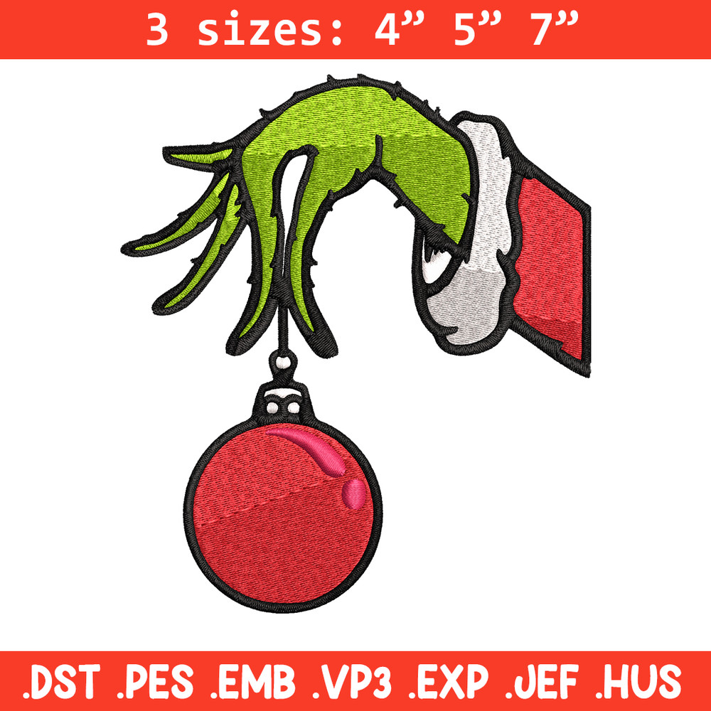 Grinch Hand Stock Illustrations Embroidery design, Grinch Embroidery, Embroidery File, Grinch design, Instant download..jpg