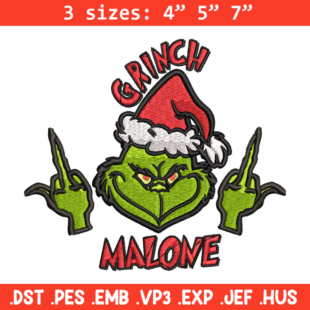 Grinch Middle Finger Embroidery design, Grinch christmas Embroidery, Embroidery File, Grinch design, Instant download..jpg