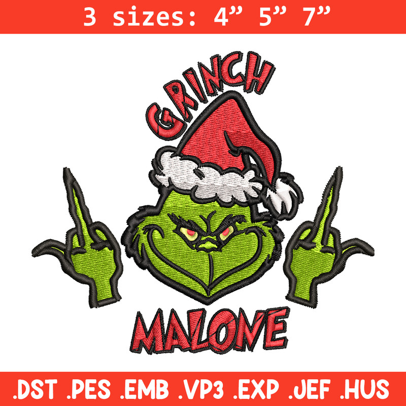 Grinch Middle Finger Embroidery design, Grinch christmas Embroidery, Embroidery File, Grinch design, Instant download..jpg