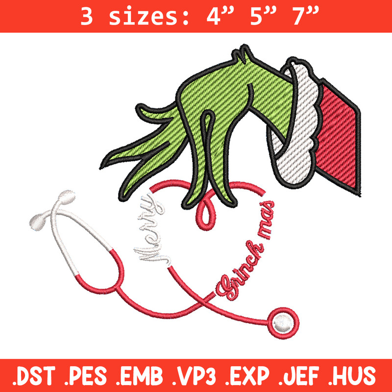 Grinchmas embroidery design, Chrismas design, Embroidery shirt, Embroidery file, Grinch embroidery, Digital download (2).jpg