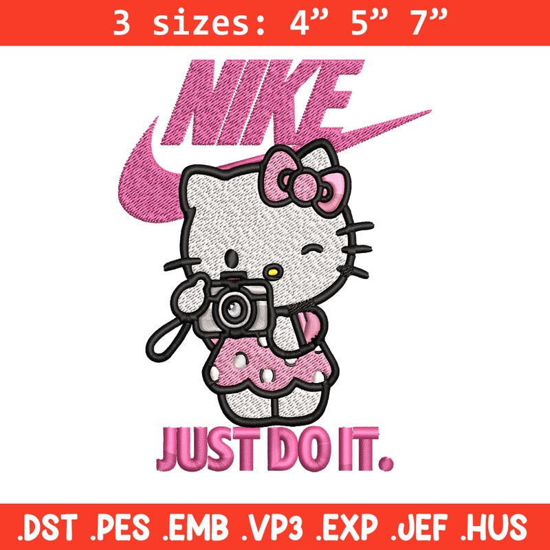 Hello kitty Nike Embroidery design, hello kitty cartoon, Embroidery, Nike design, Embroidery file, Instant download.jpg
