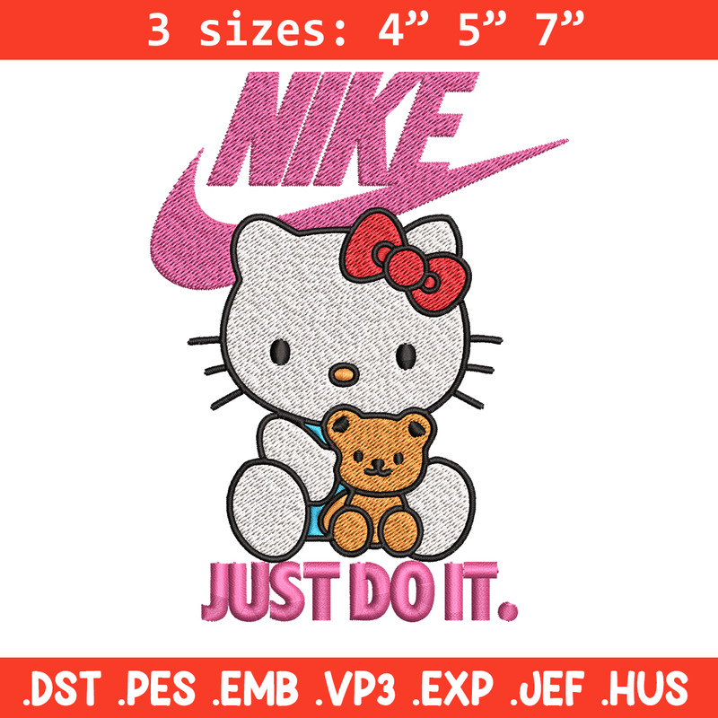 Hello kitty Nike Embroidery design, Hello kitty Embroidery, Nike design, Embroidery file, cartoon logo. Instant download.jpg
