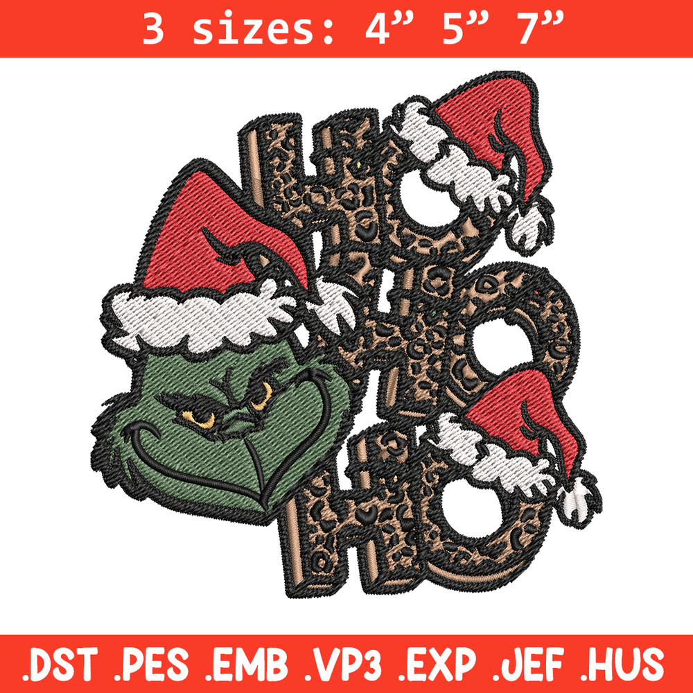 Ho Ho Ho The Grinch Embroidery design, Grinch Embroidery, logo design, Embroidery File, logo shirt, Instant download..jpg